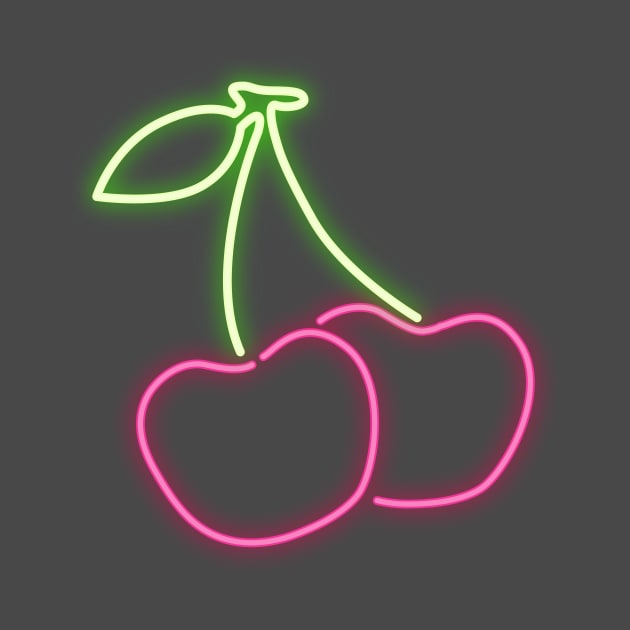 80s Retro Neon Sign Cherry by PhuNguyen