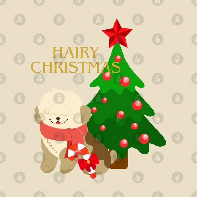 Hairy Christmas Dog by LoveofDog