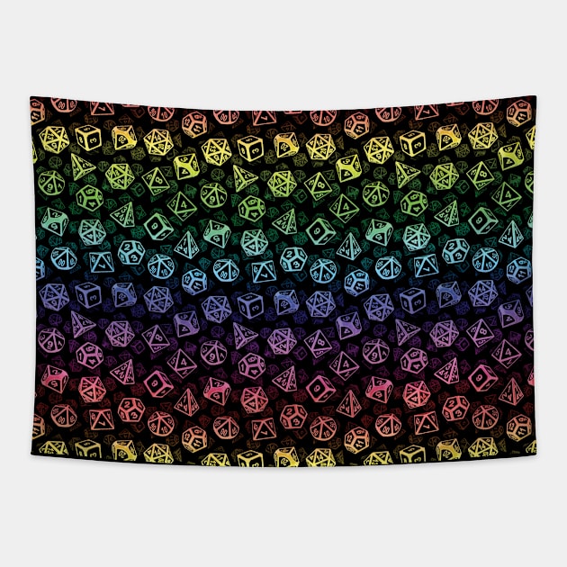 D20 Dice Set Pattern (Rainbow) Tapestry by MaratusFunk