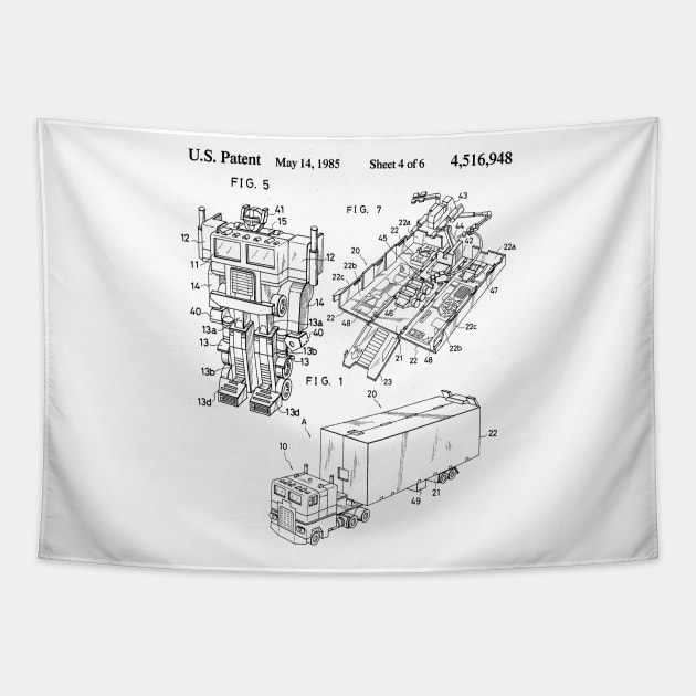 G1 Optimus Prime Patent Tapestry by DennisMcCarson