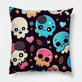 Creepy Kawaii Skull Candy Pillow