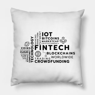 Fintech Word black Vector Pillow