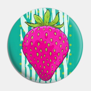 Strawberry fruit Retro Poster Pin