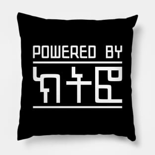 Powered by Kitfo, Amharic (ክትፎ) Pillow