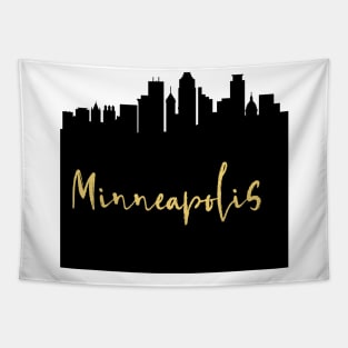 MINNEAPOLIS MINNESOTA DESIGNER SILHOUETTE SKYLINE ART Tapestry