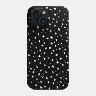 Snowflakes and dots - black and white Phone Case