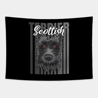 Scottish Terrier Grey Retro Vibes Tapestry