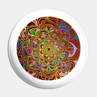 Mandala colorful red Pin