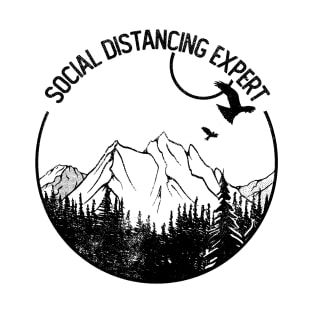 SOCIAL DISTANCING EXPERT HIKING MOUNTAINS T-Shirt