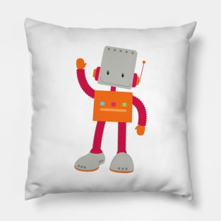 Cute Robot, Silly Robot, Funny Robot, Robotics Pillow