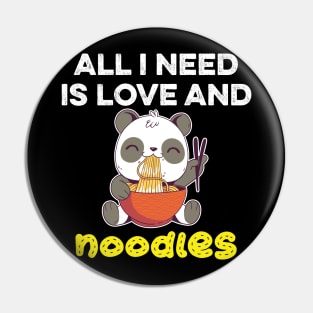 All I Need Is Love and noodles funny kawaii panda eat noodles Pin