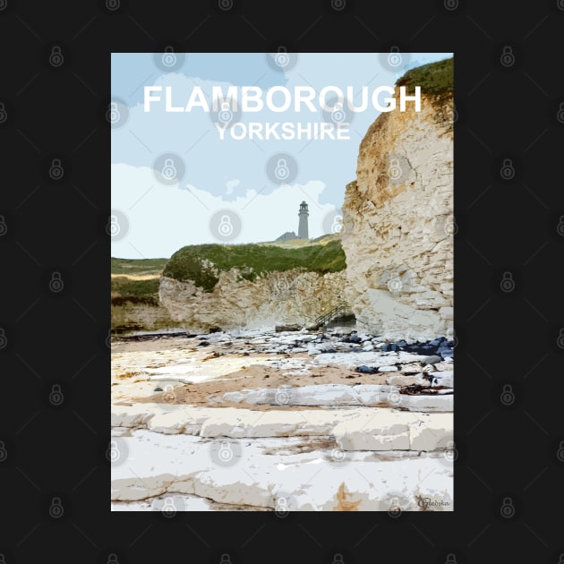 Flamborough Yorkshire Travel location poster by BarbaraGlebska