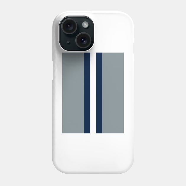 Retro American Football Stripes Dallas Silver, Navy, White Phone Case by Culture-Factory