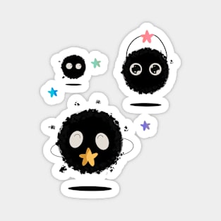 Cute Black ball creatures Magnet