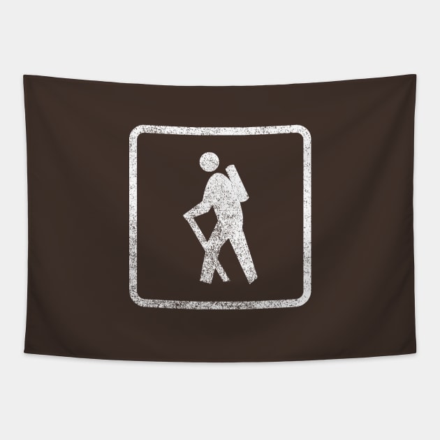 Hiker Sign (weathered) Tapestry by GloopTrekker