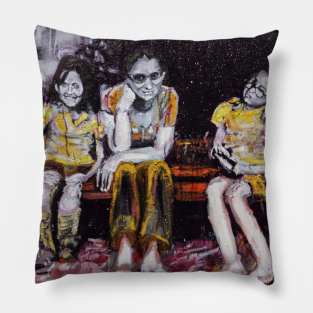 Mother with two girls Pillow