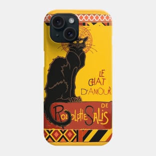 Le Chat Noir D'Amour With Ethnic Border Phone Case