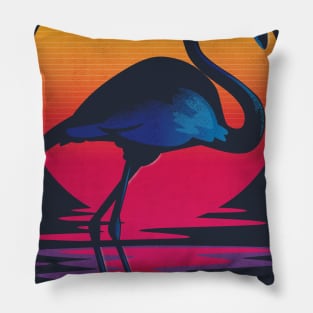 Flamingo on sunset Pillow