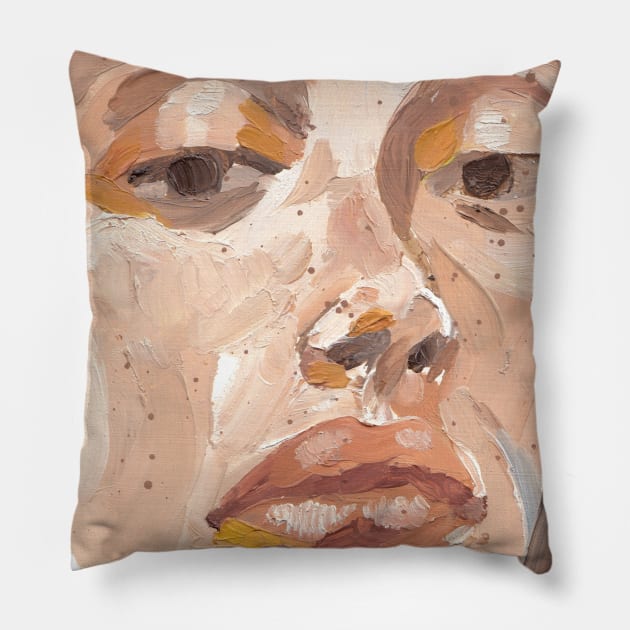 Portrait Oil Painting Pillow by AnitasArtStore