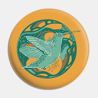 Mountain Green Circle of The Hummingbird Pin