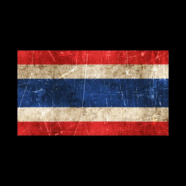 Vintage Aged and Scratched Thai Flag by jeffbartels