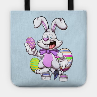 Smiling Easter Bunny With Easter Eggs Tote