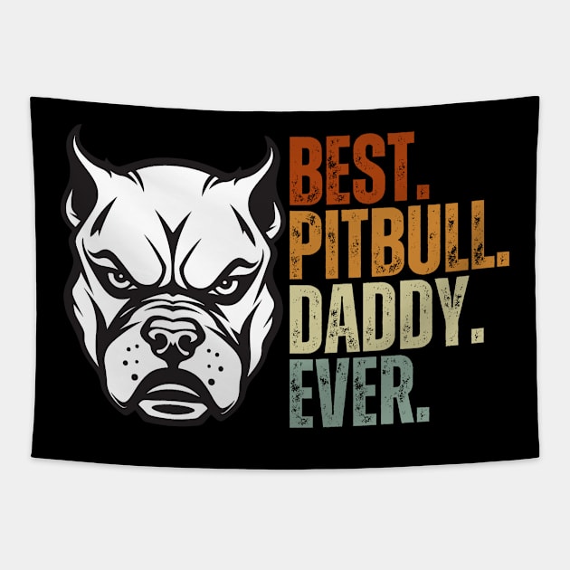 Vintage Best Pitbull Daddy Ever Shirt Father Day Gift for Pitbull Dog Lover Classic Tapestry by Just Me Store