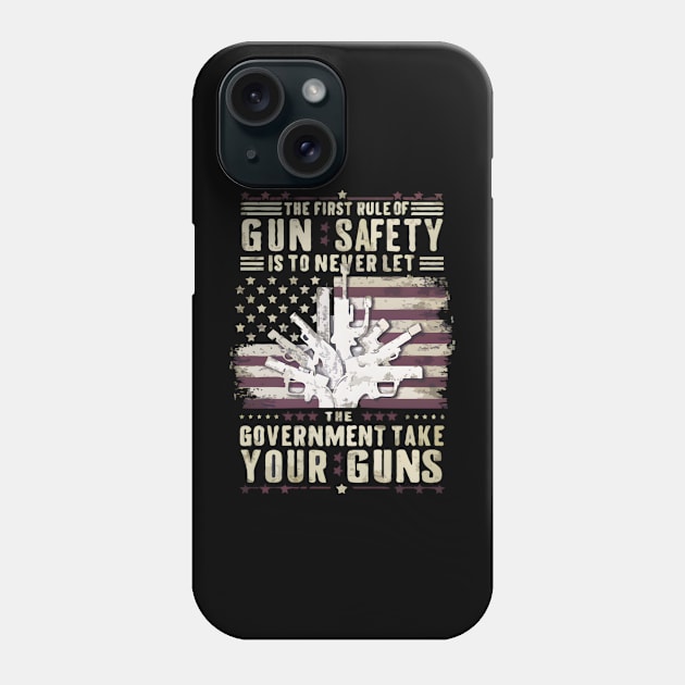 Second Amendment America Gun Rights First Rule Of Gun Safety Phone Case by TopTees