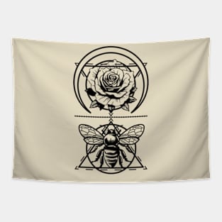 bee rose moon Tapestry