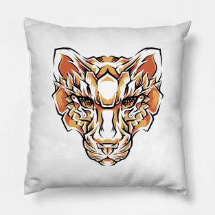 tiger head handdrawing Pillow