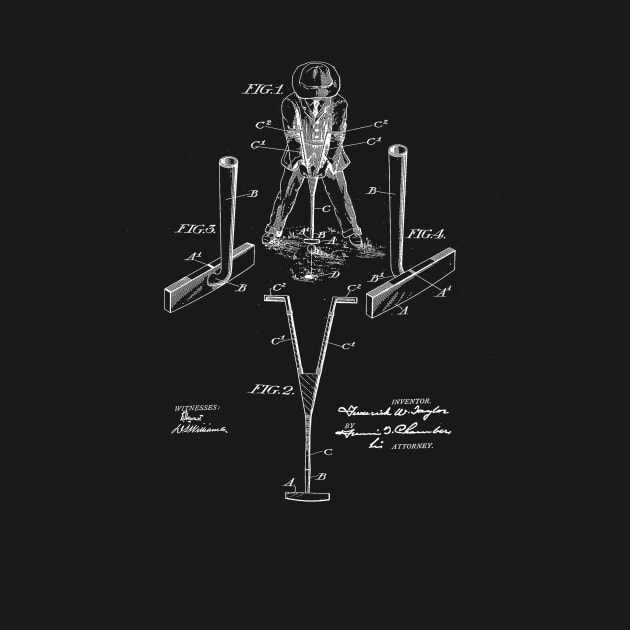 Golf Club Vintage Patent Drawing by TheYoungDesigns