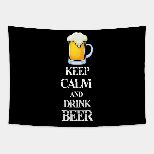 Keep Calm and Drink Beer Tapestry by Cervezas del Zodiaco
