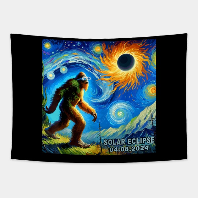 Bigfoot Total Solar Eclipse Tapestry by Derrick Ly