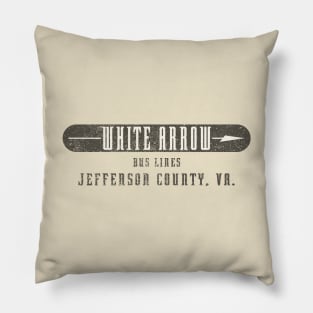 White Arrow Bus Lines Pillow