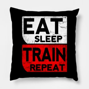 Eat Sleep Train Repeat Pillow