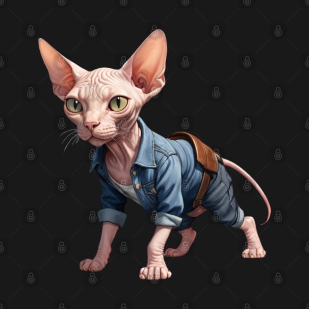 Explorer Whiskers: Sphynx's Adventure Gear by vk09design