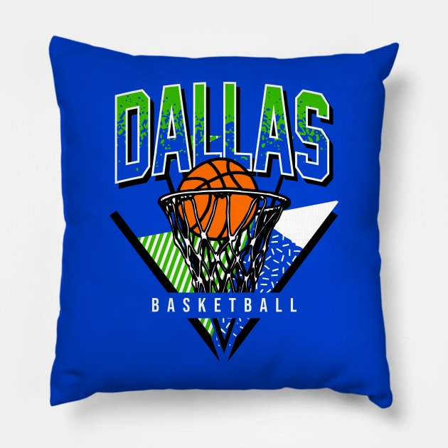 Dallas Baskebtall 90s Throwback Pillow by funandgames