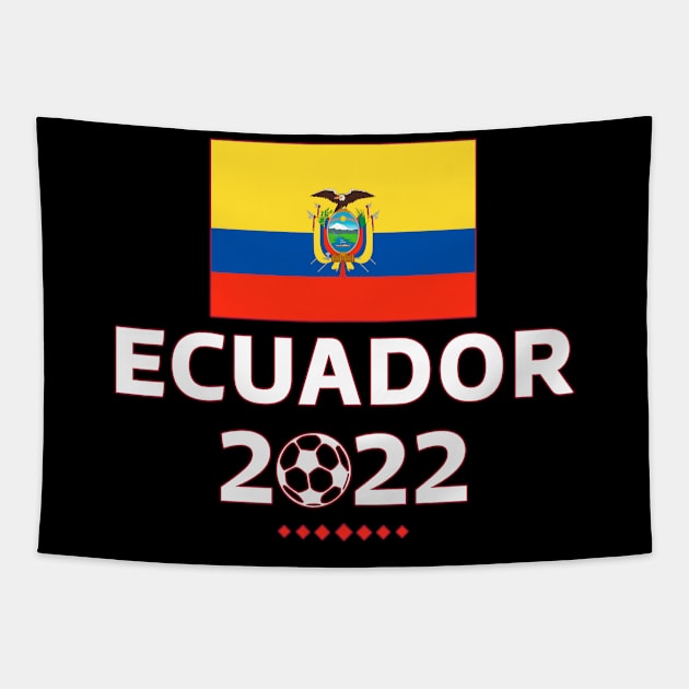 Ecuador Soccer Fans Jersey Ecuadorian Flag Football Lovers Tapestry by TeeBlade