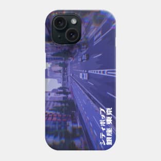 Japanese city pop art series 2 - Ginza Tokyo Japan in - retro aesthetic -  Vaporwave style Phone Case