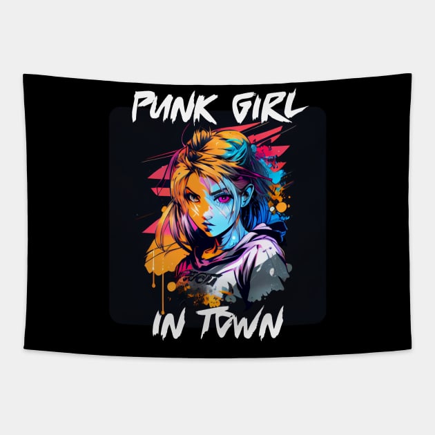 Graffiti Style - Punk Girl In Town 10 Tapestry by PD-Store