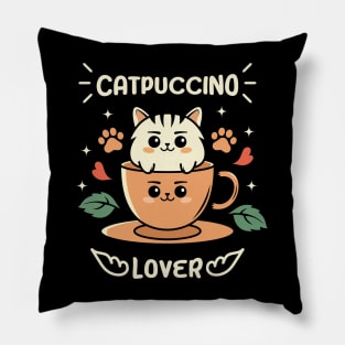 Catpuccino Lover Cat Pillow