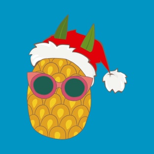 Pineapple Funny Punctured Hat Christmas Tee T-Shirt T-Shirt