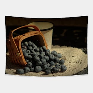 Blueberries in Basket - Old World Stills Series Tapestry