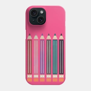 Row Of Colourful Pencils Phone Case