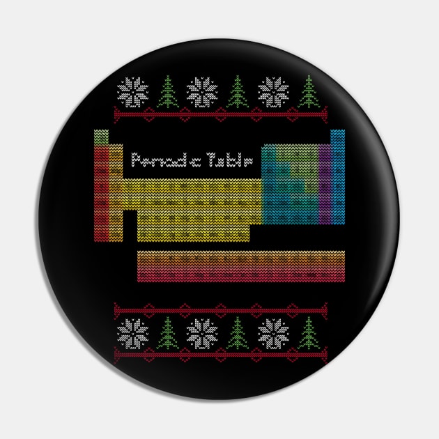 Periodic Table Ugly Sweater Pin by vladocar