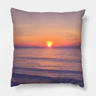 Orange Sunset Purple Sky Photo Pillow