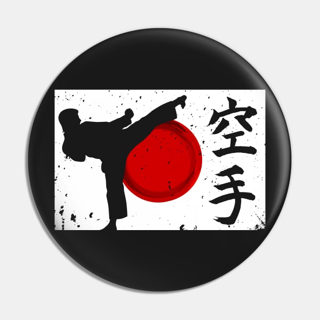 Japanese Karate Shirt High Kick Pin by ThreadsMonkey