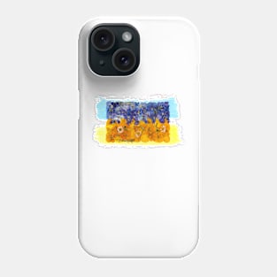 Ukrainian flag made from pressed dried flowers from the Kiev region. Phone Case