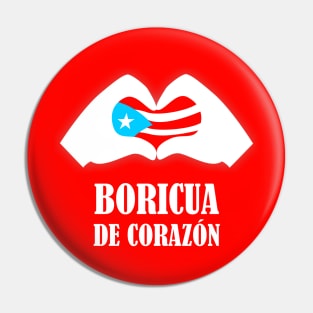 Puerto Rico Flag Heart Hands Boricua de Corazon Pin