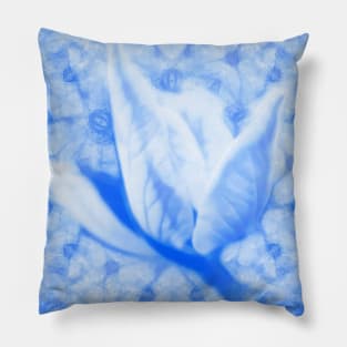 Abstract Bauhinia flower in blue Pillow